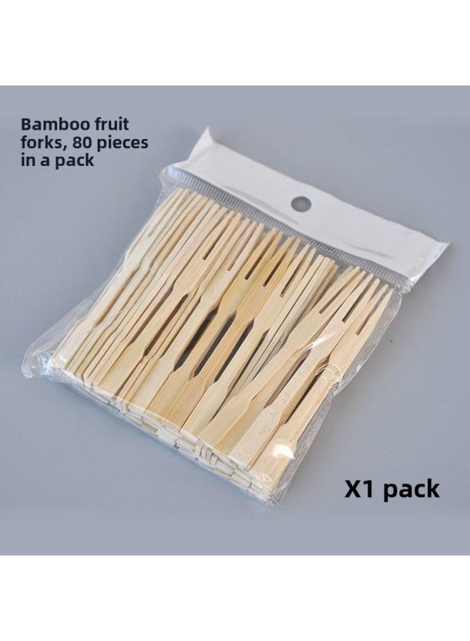 Disposable Fruit Fork Eating Fruit Watermelon Children's Household With Storage Box Small Fork Bento Box Picnic Supplies-Specifications:Friendly City YaoYiquan Premium OPP Bag 1 Pack (about 80 Pieces) - Image 1