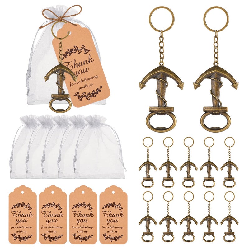 Winocbxt 50PCS Anchor Design Bottle Openers for Nautical ThemedWedding Favors GiftsBridal Shower Decorations or Baby shower Party Souvenirs for Guests with Individual Package 