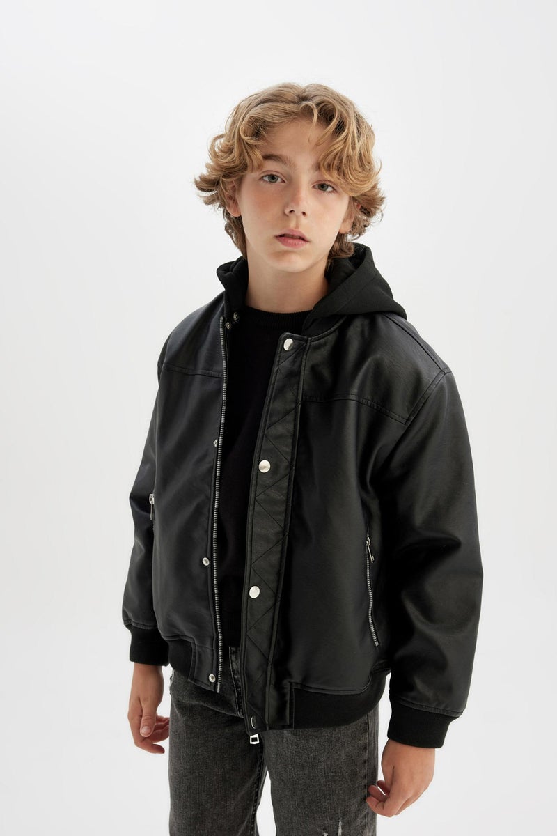 DeFacto Boy Waterproof Plush Lining Bomber Jacket  - Image 2