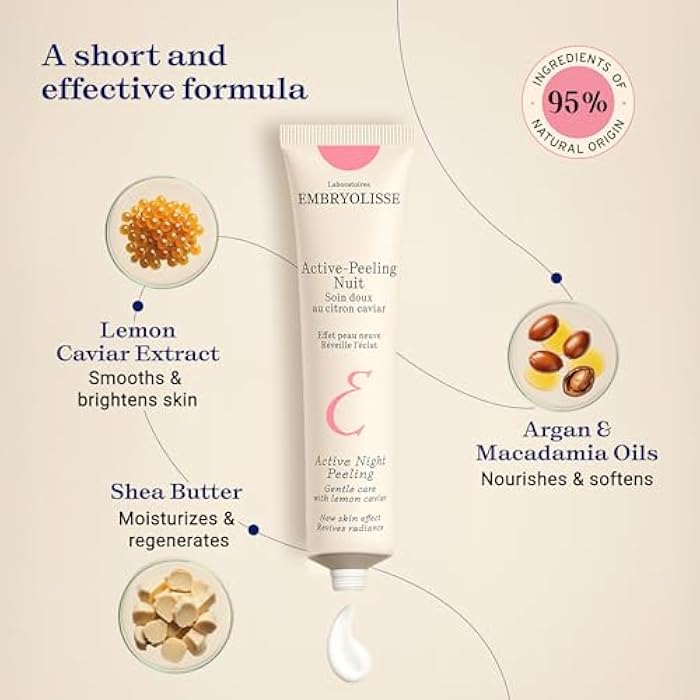 Embryolisse Active Night Peeling Treatment. Ultra Gentle Night Exfoliating Cream with Shea Butter for Radiant Skin. Leaves the Face Softer, Rejuvenated & More Radiant. 1.35 Fl Oz - Image 4