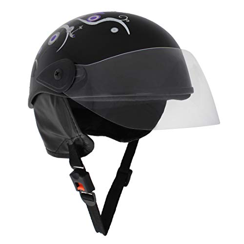 Western Era Stylish Half Face Helmet for Kids || Baby Safety and Comfort || (3-12 Years) (Design 2, Black Glossy - Blue) - Image 4