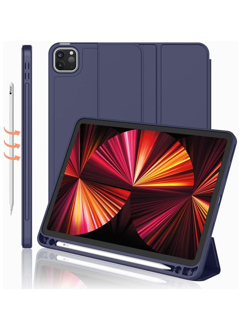 DUSALA Flip Case for New iPad Pro 11-inch 2021 (3rd Gen) / 2020 (2nd Gen) /, Ultra Slim Smart Magnetic Back Cover for iPad Pro 11 2021/2020, Auto Wake/Sleep-With Pencil Holder - Image 1