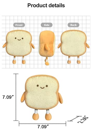 NatureMan Toast Bread Pillow,Funny Bread Shape Plush Toy Pillow, Small Cute Stuffed Plush Toast Sofa Pillow,Children's Adult Home Bedroom Decoration (Golden) - Image 4
