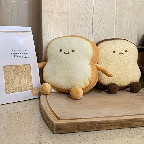 NatureMan Toast Bread Pillow,Funny Bread Shape Plush Toy Pillow, Small Cute Stuffed Plush Toast Sofa Pillow,Children's Adult Home Bedroom Decoration (Golden) - Image 2