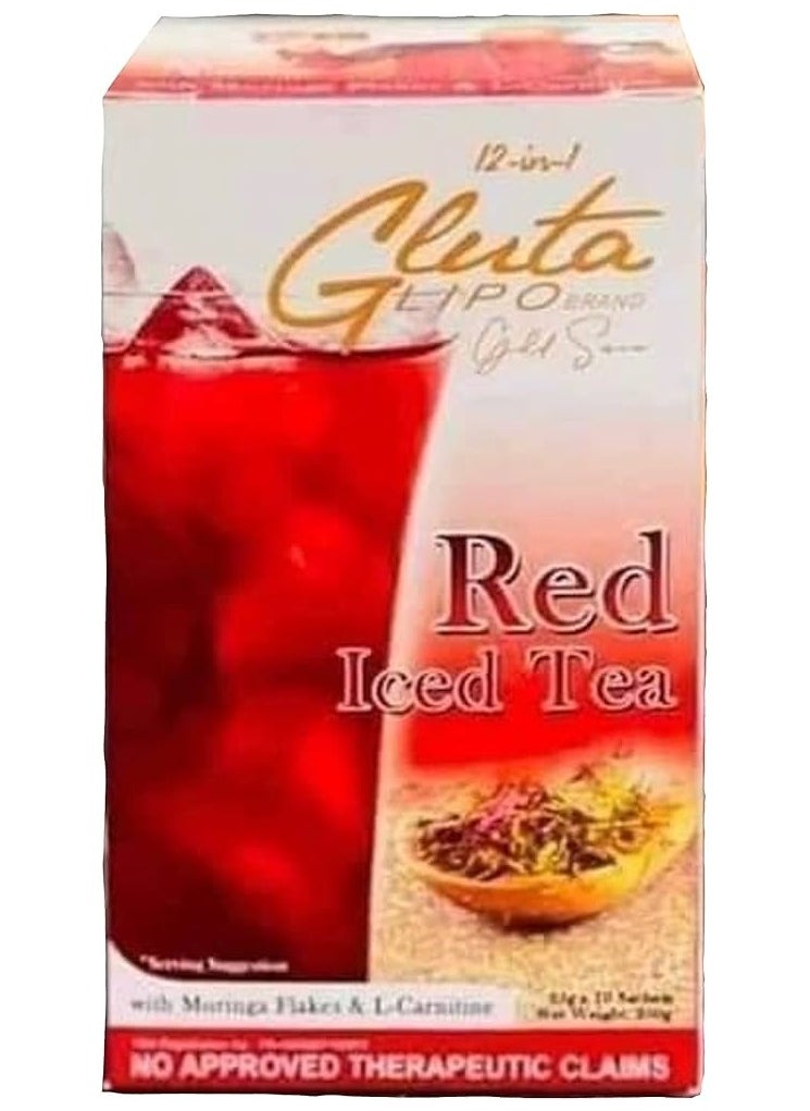 Glutalipo  12 in 1 Lipo Gold Series Red Iced Tea 10 Sachets 
