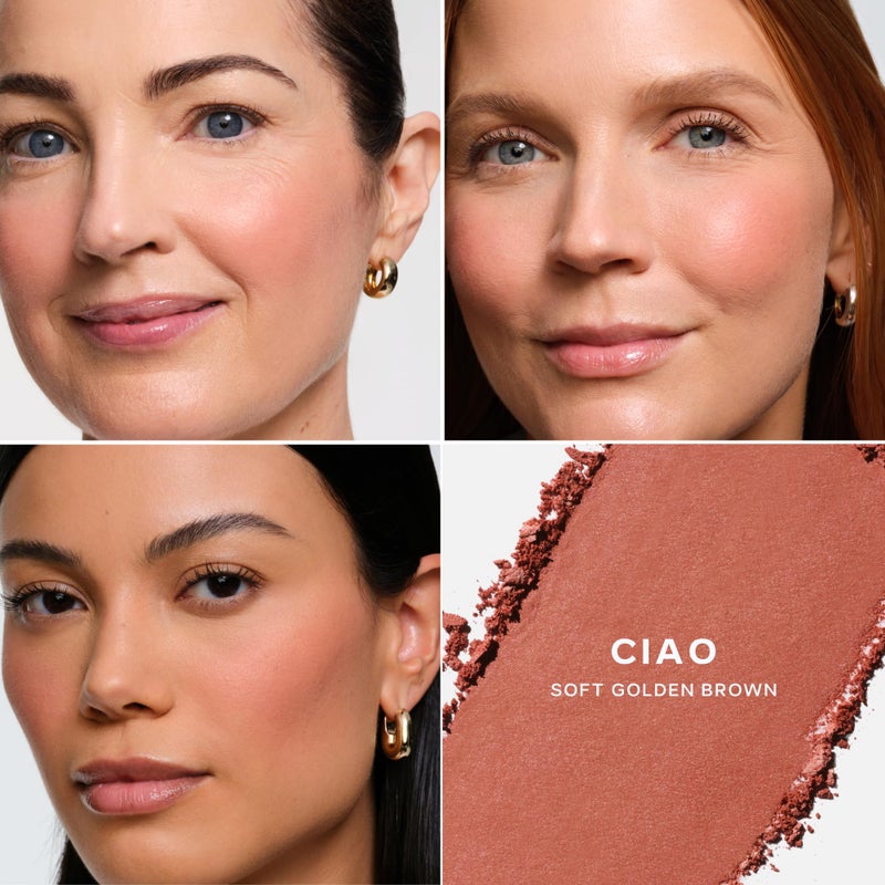 Saie SuperSuede Baked Blush - Talc-Free Powder Blush for Cheeks Infused with Hyaluronic Acid, Glycerin + Squalane - Hydrating Face Makeup for a Natural, Diffused Flush of Color - Ciao (0.1 Ounce) - Image 3