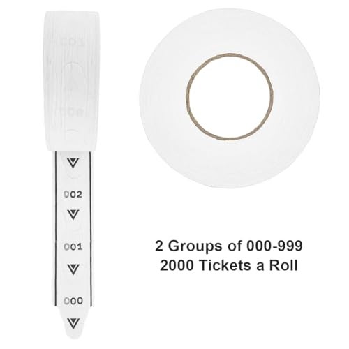 Microframe Corporation 1 roll of 3-Digit Take-A-Number Tickets - 2000 / roll (White) - Image 2