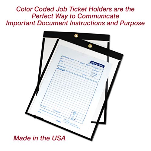 EnvyPak Job Ticket Holders - 9"x12" - Pack of 30 (Black) Top-Loading with Eyelet for Hanging - Image 4