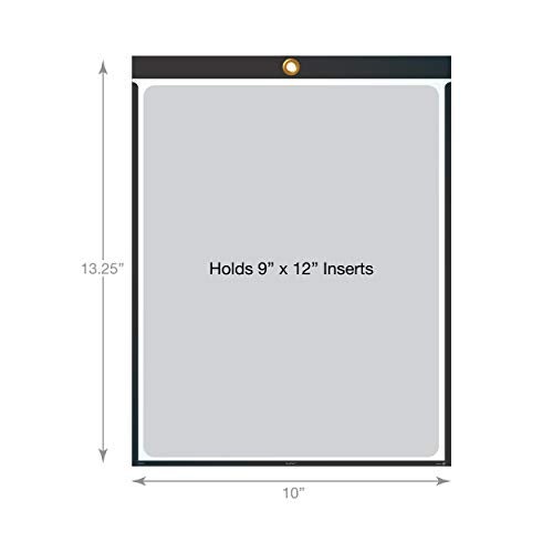 EnvyPak Job Ticket Holders - 9"x12" - Pack of 30 (Black) Top-Loading with Eyelet for Hanging - Image 3