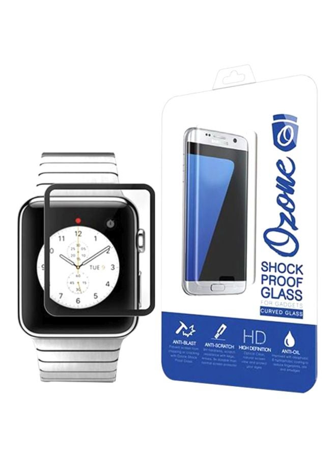 Ozone Replacement Tempered Glass Screen Protector For Apple Watch Series 3/2/1 42mm Black/Clear