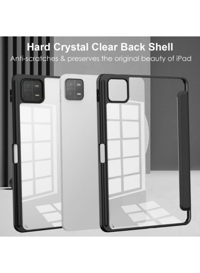 1PCS Compatible with Xiaomi Pad 6 Case 2023 Mi Pad 6 Smart Cover with Pencil Holder For xiaomi pad 6 Pro 11 inch PU Transparent Cover Funda black - Image 2