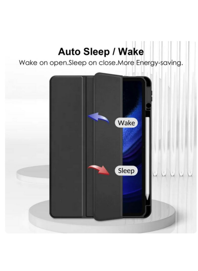 1PCS Compatible with Xiaomi Pad 6 Case 2023 Mi Pad 6 Smart Cover with Pencil Holder For xiaomi pad 6 Pro 11 inch PU Transparent Cover Funda black - Image 3