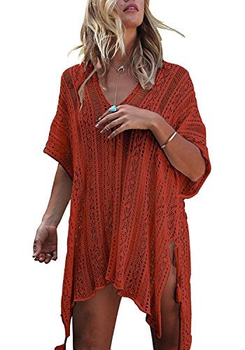 HARHAY Women's Summer Swimsuit Bikini 2023 Beach Swimwear Crochet Cover up Caramel - Image 5