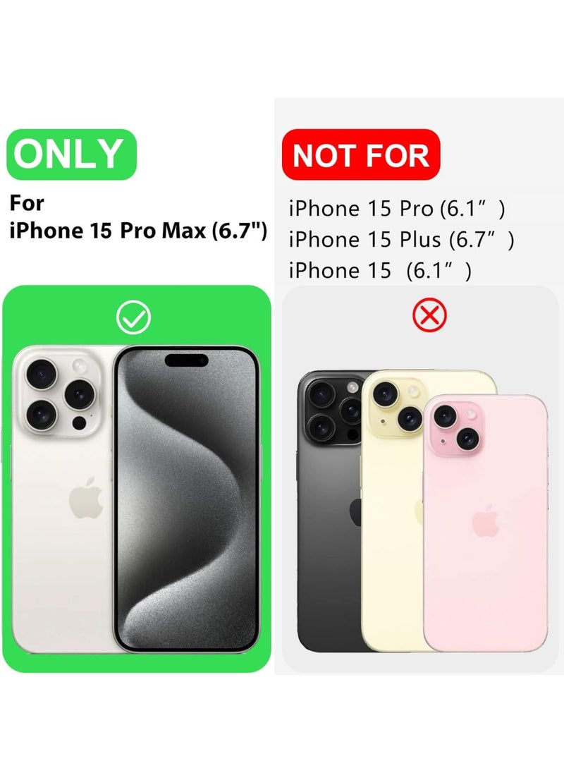 Labubu Case for iPhone 15 Pro Max, Flip Mirror Stand Holder Cute Cartoon Cover for iPhone 15 Pro Max Shockproof Stylish Protective Case for iPhone 15 Pro Max