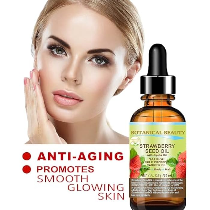 Botanical Beauty STRAWBERRY SEED OIL 100% Pure Natural Moisturizer. Cold Pressed Carrier oil. 0.5 Fl.oz.- 15 ml. For Face, Skin, Hair, Lip, Nails. Rich in Omega-3, Vitamin C, Vitamin E - Image 5