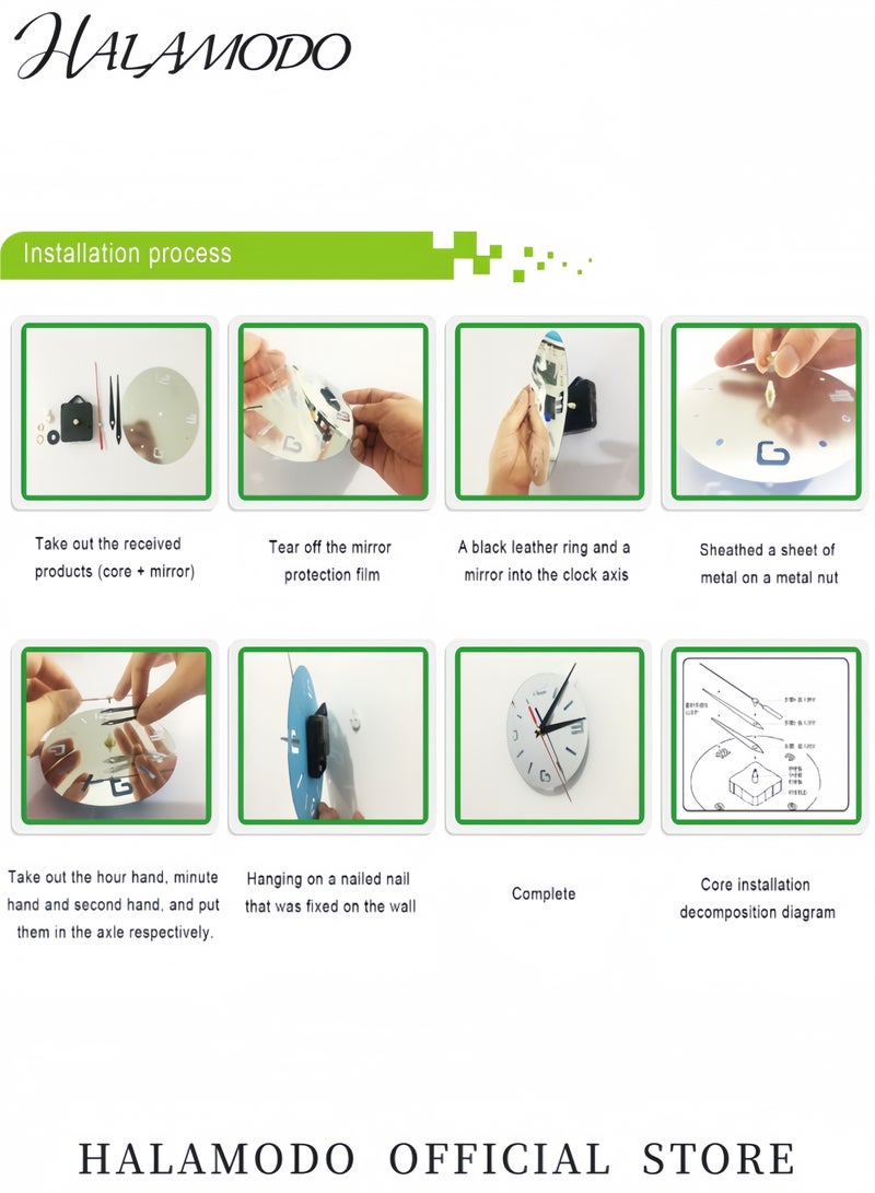 HALAMODO Artistic Wall Clock Black 25 x 25cm - Image 5