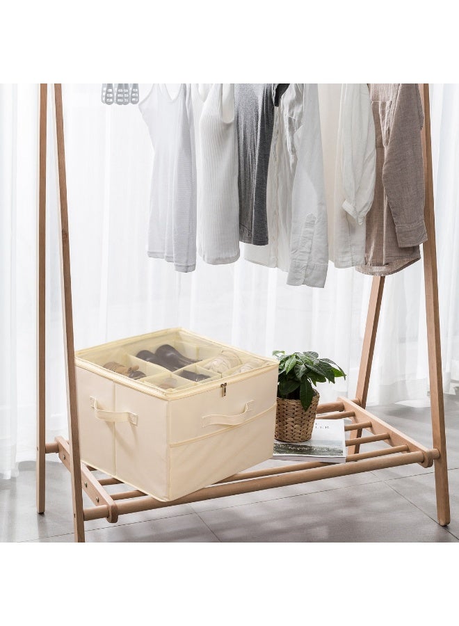 Foldable Shoe Storage Box for 16 Pairs – Space-Saving Shoe Organizer with Transparent Zipper Cover, Adjustable Dividers & Carry Handles – Closet Shoe Rack for Wardrobe, Bedroom, and Entryway - Image 3