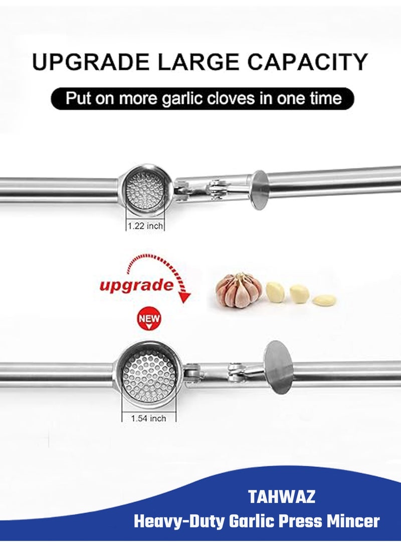 تحواز عصارة ثوم تاهواز قوية التحمل من الستانلس ستيل 304 – كسارة ثوم سهلة التنظيف مع مقشر وفرشاة - Image 5