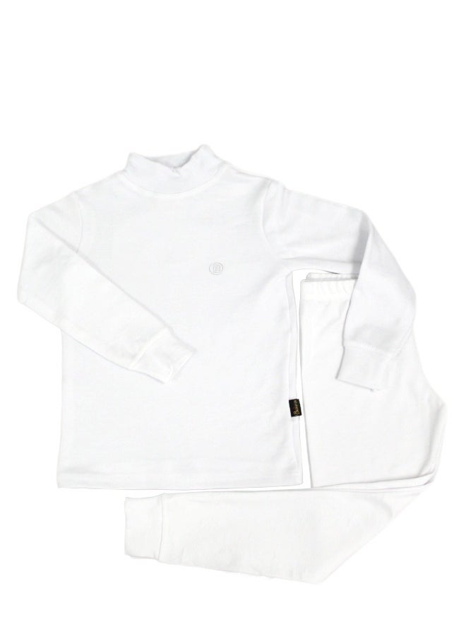 Bashayer White winter pajama with Medium collar  - Image 1