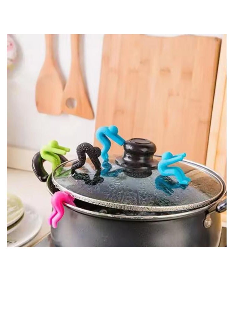 Silicone Water-proof Pot Clip, Pan Pot Lid Holder, Kitchen Utensil Holder, Mobile Phone Chopstick, Spoon Holder, Tools, Support/6pcs - Image 2
