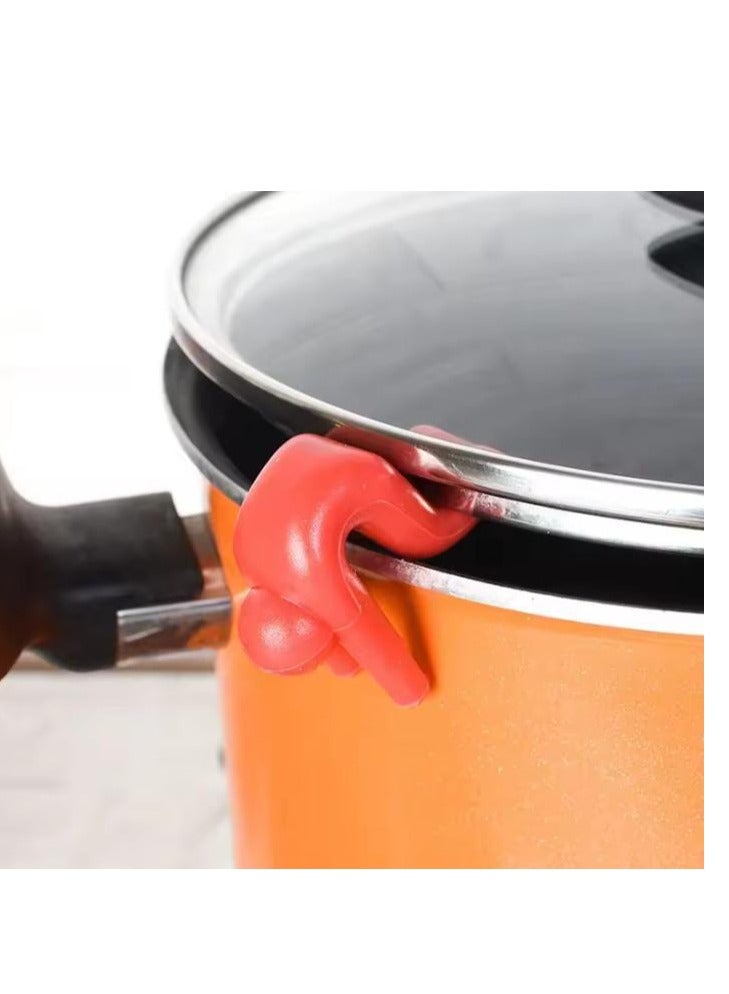 Silicone Water-proof Pot Clip, Pan Pot Lid Holder, Kitchen Utensil Holder, Mobile Phone Chopstick, Spoon Holder, Tools, Support/6pcs - Image 3