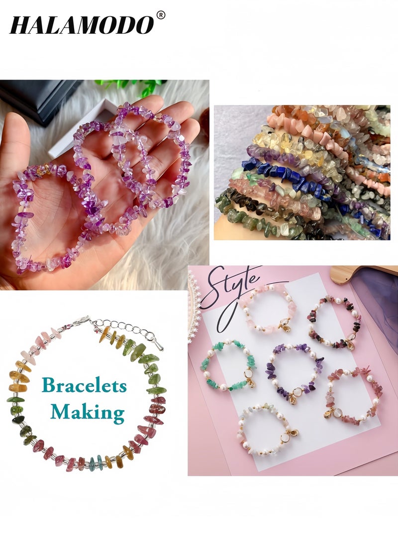 Halamodo 300-Piece DIY Chip Stone Beads Kit Natural Gemstone Beads for Jewelry Making Irregular Crushed Crystal Beads for Bracelets Necklaces and Healing Crafts Perfect for Creative DIY Projects and Gift Making - Image 5