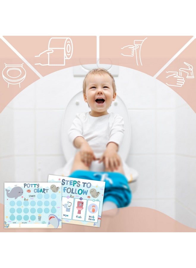 TIRYWT Under The Sea Animals Potty Training Sticker Chart, 20 Potty Charts with 432 Round Stickers & 1 Instruction Sheet, Potty Reward Sticker Chart for Toddlers Boys Girls - B12 - Image 5
