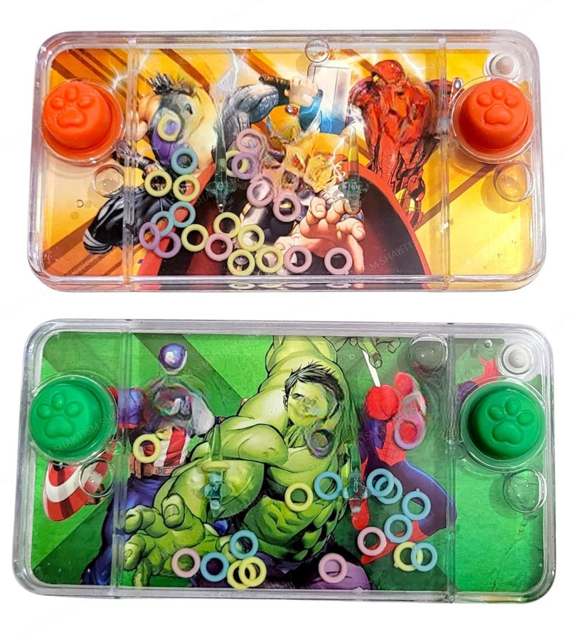 SHAKTISM Poke, Snow Giel Water Game Water Bubble Ring Toss Anxiety Toys Aqua Toys Travel Family Games Ideal Gift for Kids Boys and Girls Kids - 2Pc Random Colour (Water Game -Heroes 2Pc) - Image 3