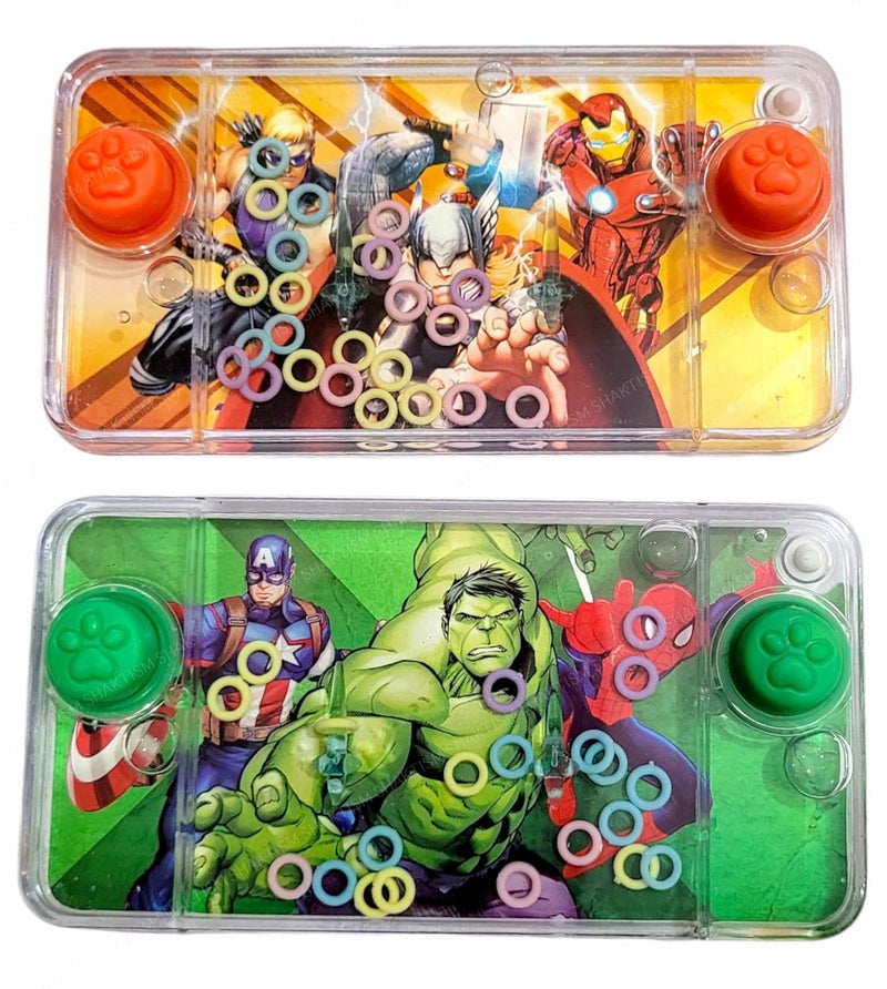 SHAKTISM Poke, Snow Giel Water Game Water Bubble Ring Toss Anxiety Toys Aqua Toys Travel Family Games Ideal Gift for Kids Boys and Girls Kids - 2Pc Random Colour (Water Game -Heroes 2Pc) - Image 2