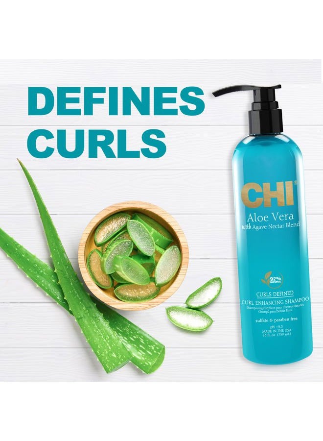CHI Chi Aloe Vera Curl Enhancing Shampoo, Gently Cleanses & Increases Moisture For Curly Hair, Sulfate, Paraben, & Cruelty-Free, 11.5 Oz - Image 3