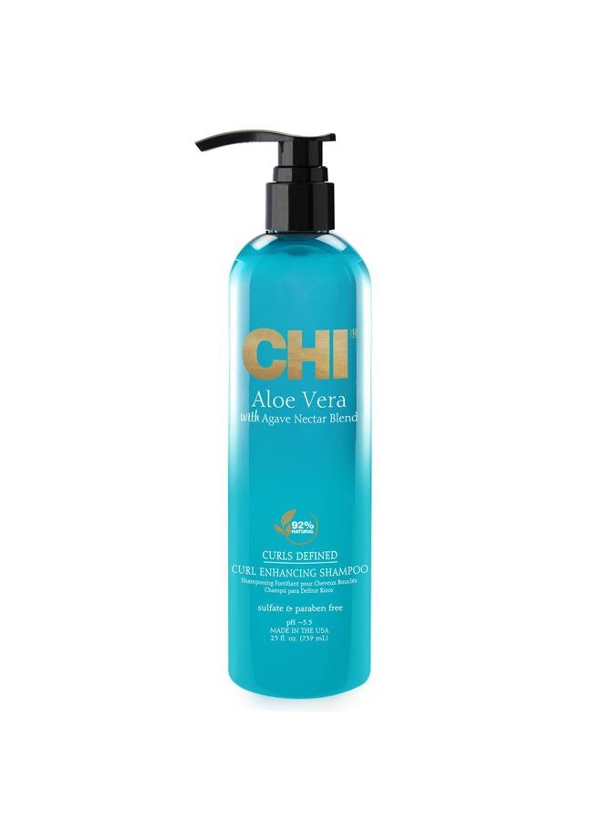 CHI Chi Aloe Vera Curl Enhancing Shampoo, Gently Cleanses & Increases Moisture For Curly Hair, Sulfate, Paraben, & Cruelty-Free, 11.5 Oz - Image 1