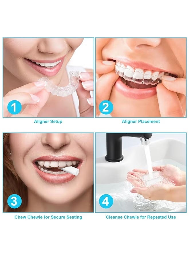 10 Pieces Aligner Chewies for Aligner Chompers Aligner Trays Seater Chewies Aligner Seater Chewies for Invisalign Aligners Mint Scent Free Carry Case for Travel and Storage White - Image 4