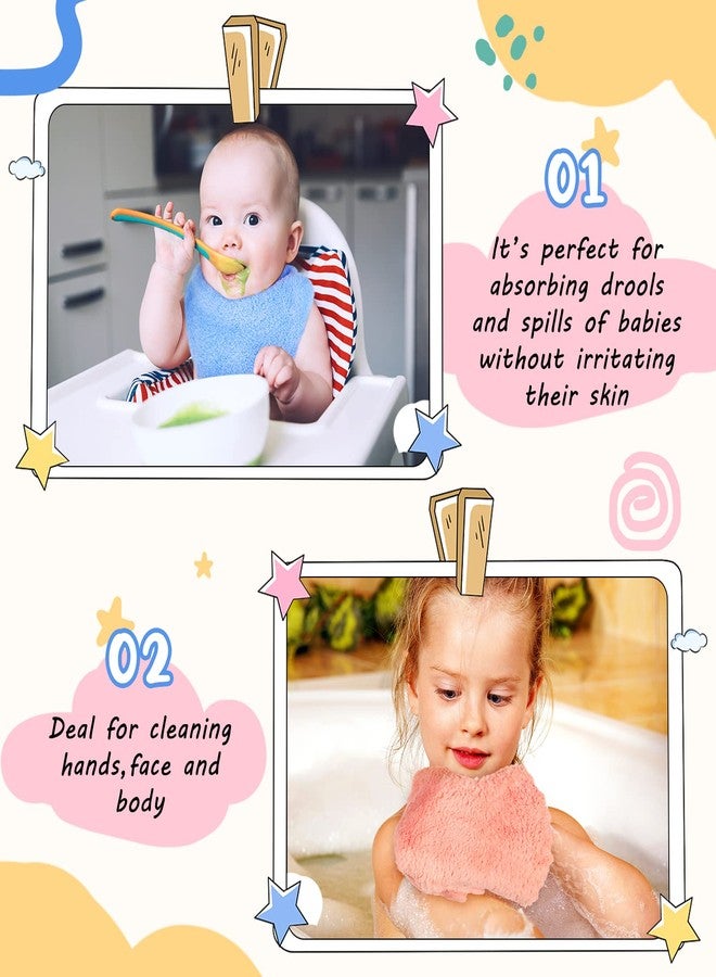 Handepo 100 Pack Baby Washcloths Bulk 10 x 10 Inch Microfiber Coral Fleece Baby Face Towels Absorbent and Soft Wash Cloths for Newborns Infants and Toddlers(Colorful) - Image 3