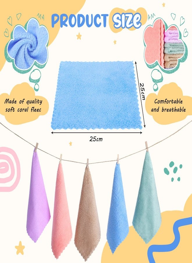 Handepo 100 Pack Baby Washcloths Bulk 10 x 10 Inch Microfiber Coral Fleece Baby Face Towels Absorbent and Soft Wash Cloths for Newborns Infants and Toddlers(Colorful) - Image 2