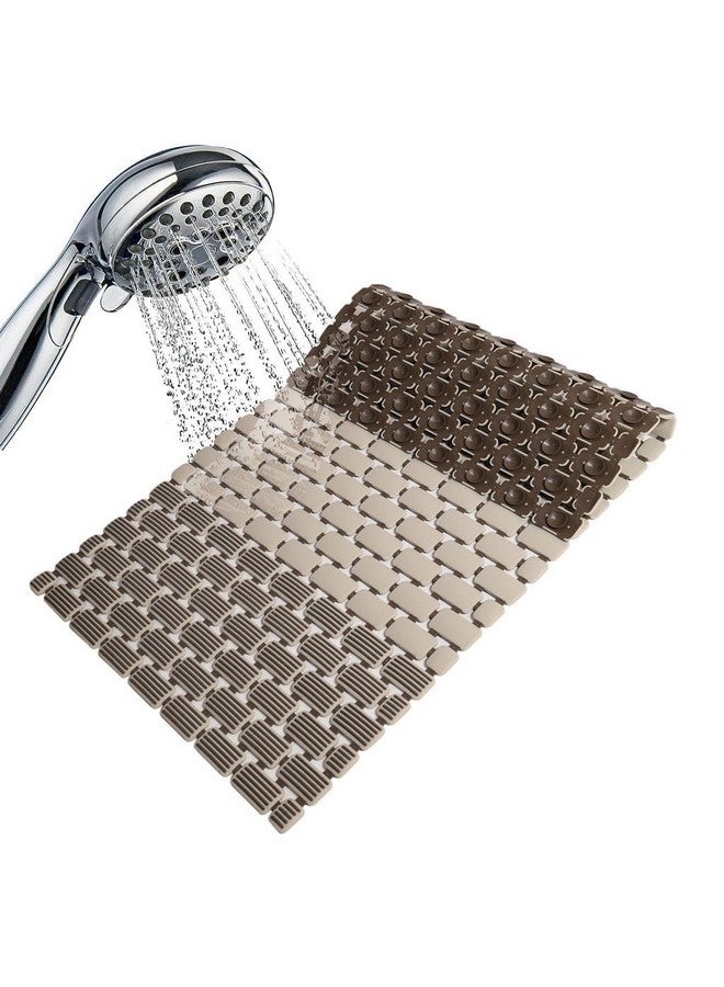 JUGTE PVC Shower Mat Anti SlipShower Mat, Bathtub Mat with Suction Cups and Drain Holes, Anti-Skid Plastic PVC Rubber mats for Floor mat (Beige) - Image 5