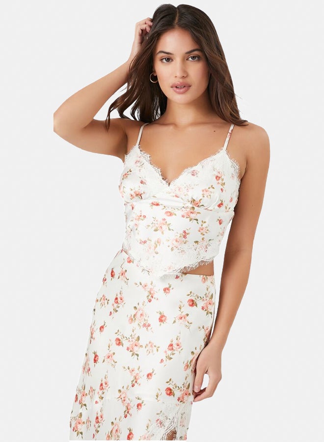 FOREVER 21 Floral Print Cropped Cami - Image 1