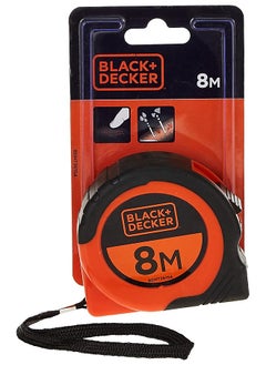 BLACK+DECKER 8X25Mm Bimaterial Short Measuring Tape Orange/Black Bdht36154  - Image 1