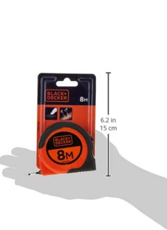 BLACK+DECKER 8X25Mm Bimaterial Short Measuring Tape Orange/Black Bdht36154  - Image 4
