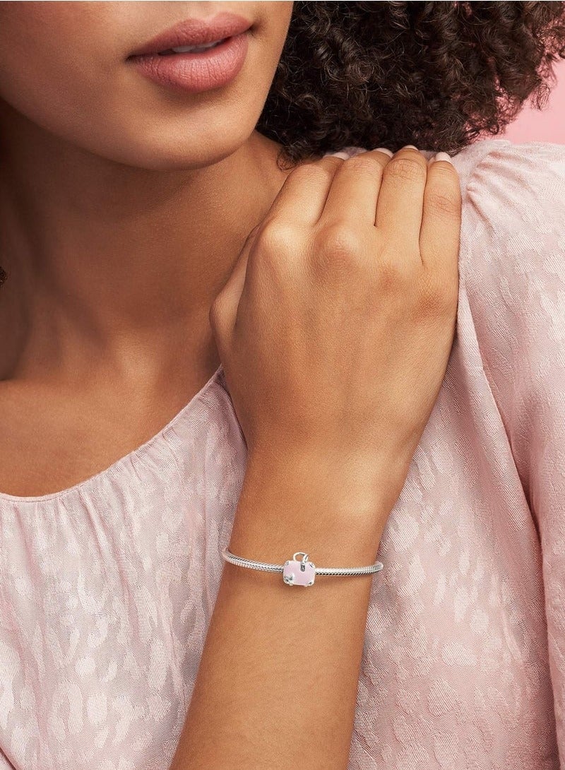 Pan Home Pink Travel Bag Pendant - Made of Sterling Silver and Enamel - Image 2