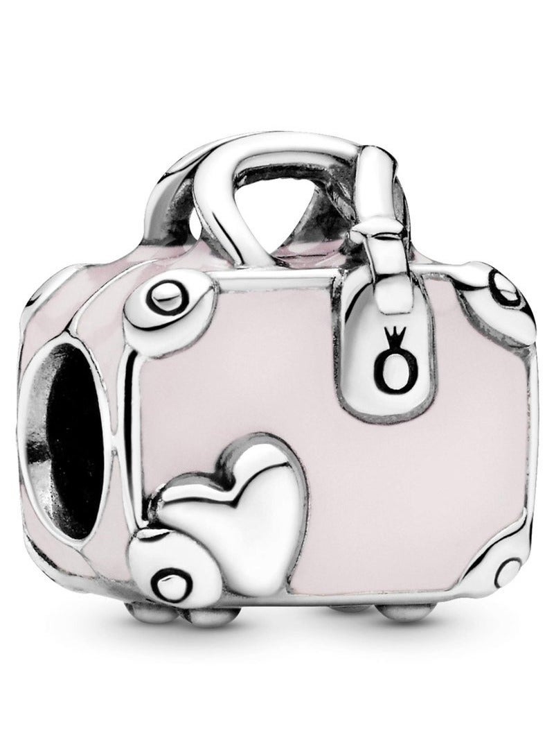 Pan Home Pink Travel Bag Pendant - Made of Sterling Silver and Enamel - Image 1