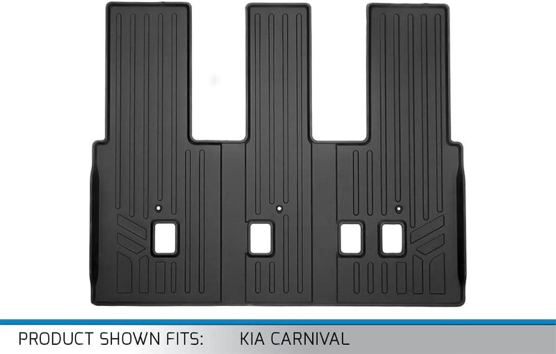SMARTLINER All Weather Custom Fit Black 3rd Row Floor Mat Liner Set for 2022-2023 Kia Carnival MPV (8 Passenger Models) - Image 3