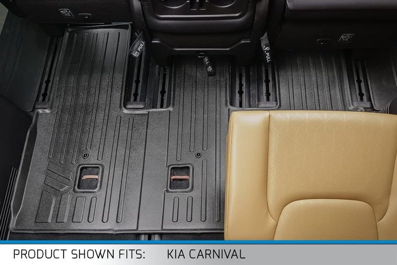 SMARTLINER All Weather Custom Fit Black 3rd Row Floor Mat Liner Set for 2022-2023 Kia Carnival MPV (8 Passenger Models) - Image 2