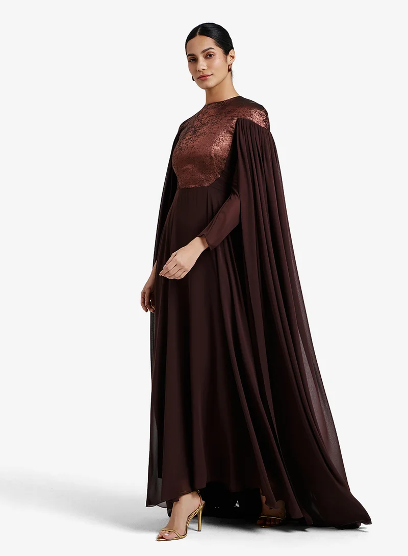 CHASE  Elegance Draped Maxi Dress for Women | Best Price UAE