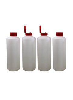 Pinnacle Mercantile Plastic Condiment Squeeze Bottles Dispensing With Red Flip Top Hinged Cap Large 32 Oz Empty Set Of 4  - Image 2