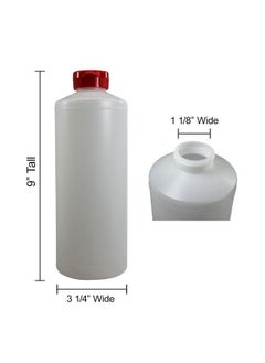 Pinnacle Mercantile Plastic Condiment Squeeze Bottles Dispensing With Red Flip Top Hinged Cap Large 32 Oz Empty Set Of 4  - Image 4