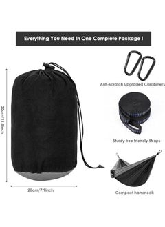 HOOKOR Double Hammock for Camping, Double & Single Portable Outdoor Hammocks with 2 Tree Straps, Lightweight Nylon Parachute Hammocks for Travel Camping Backpacking Hiking Backyard  - Image 4