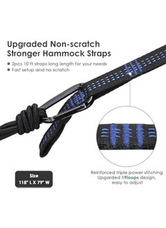 HOOKOR Double Hammock for Camping, Double & Single Portable Outdoor Hammocks with 2 Tree Straps, Lightweight Nylon Parachute Hammocks for Travel Camping Backpacking Hiking Backyard  - Image 5