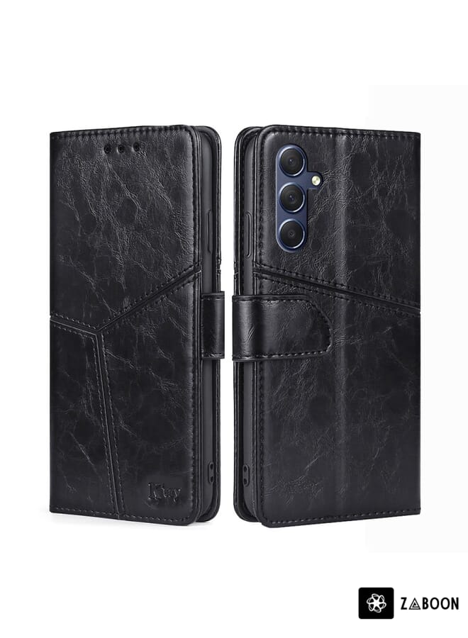 Zaboon Protective Case For Samsung Galaxy M54 5G Geometric Stitching Leather - Image 1