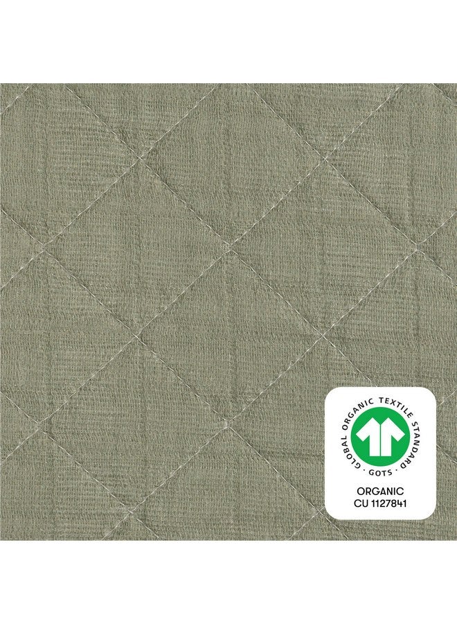 Babyletto 100% Quilted Organic Cotton Changing Pad Cover, GOTS-Certified, Fitted 360°, Ultra-Soft and Breathable Muslin - Matcha Green - Image 5