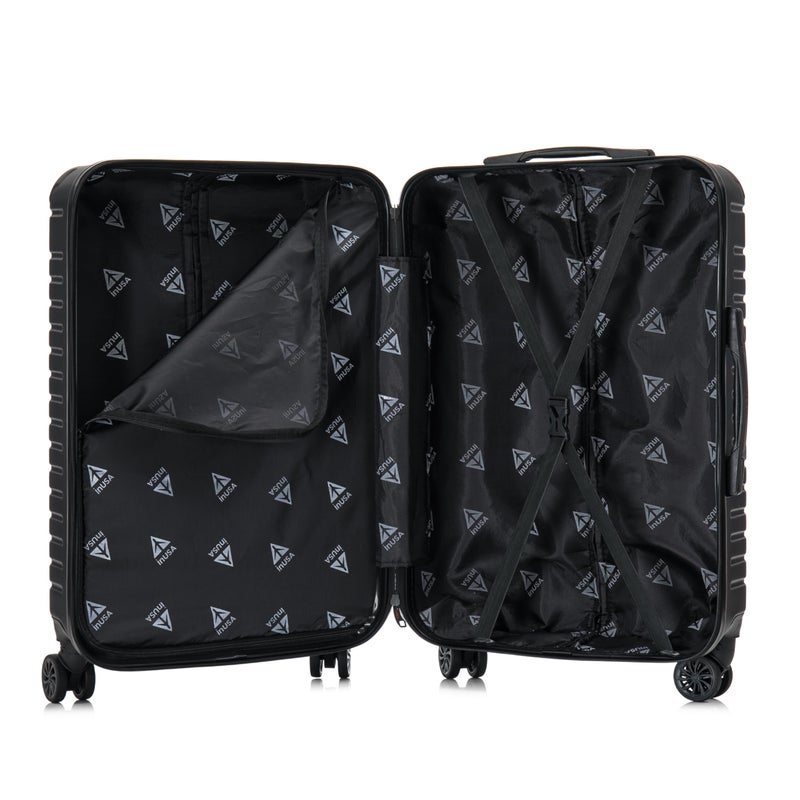 InUSA DEEP Luggage with GEL Handle | Spacious Traveling Suitcases, Travel Suitcase with Dual Spinner Wheels and Studs | 20 Inch Carry On Hardside Luggage | Black - Image 4
